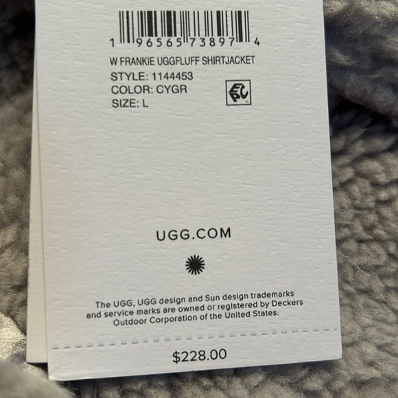 NWT UGG Frankie Ugggfluff Shirt Jacket SZ XL - Picture 4 of 5
